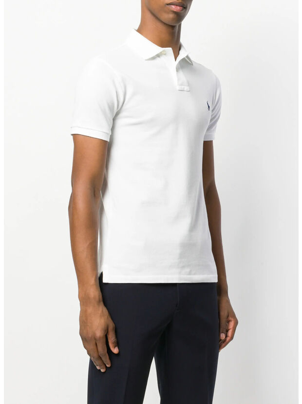 POLO IN PIQUÉ, WHITE, large