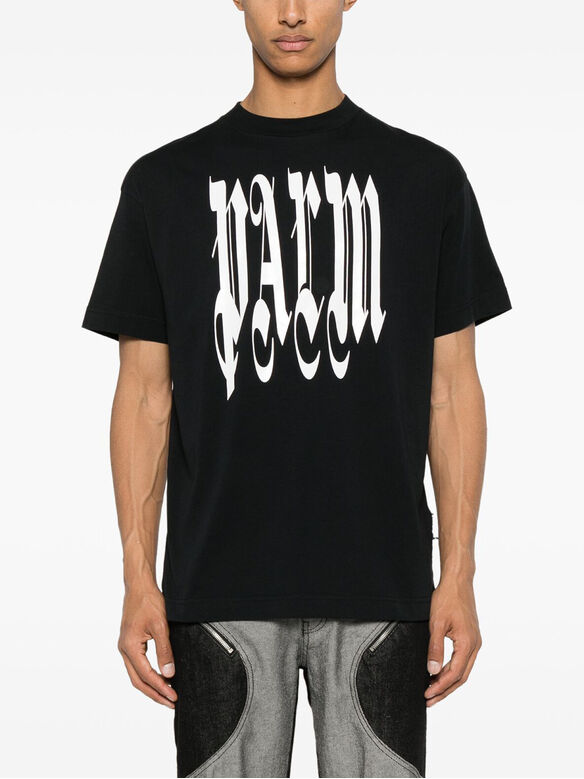 T-SHIRT LOGO GOTHIC, 1003 BLACK/OFF WHITE, medium