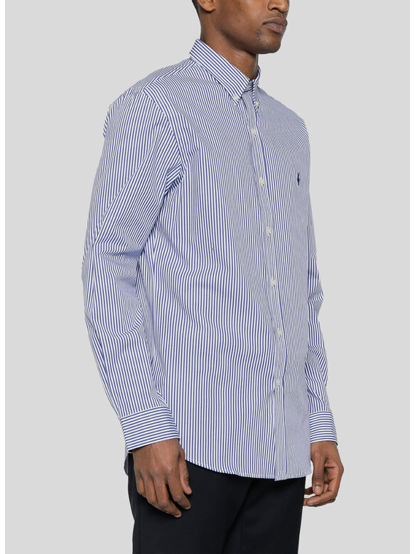 CAMICIA A RIGHE CON LOGO, BLUE/WHITE BENGAL ST, medium