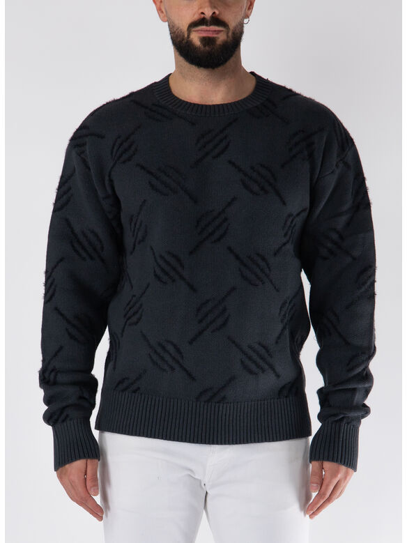 MAGLIONE TEVIN MONOGRAM, BLACK, medium