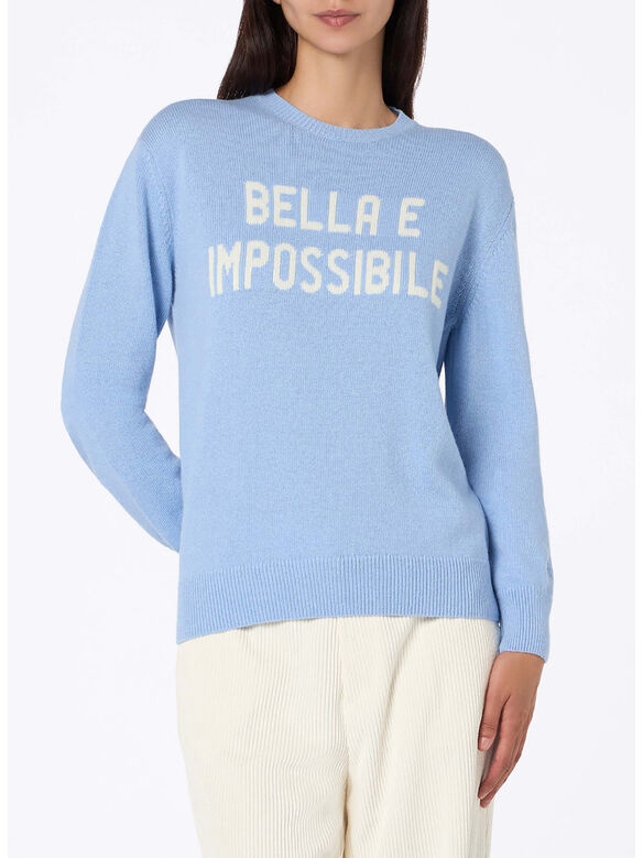 MAGLIONE GIROCOLLO BELLA E IMPOSSIBILE, 04318G CELESTE, medium