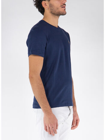 T-SHIRT CON LOGO RICAMATO, REFINED NAVY, small