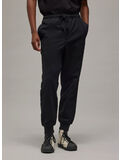 PANTALONE BRUSHED TERRY CUFFED, BLACK, thumb