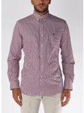 CAMICIA A RIGHE CON LOGO, 4655B WINE/WHITE, thumb