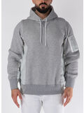 FELPA HOODIE CON INSERTI, 381 LGRAY/LGRAY, thumb