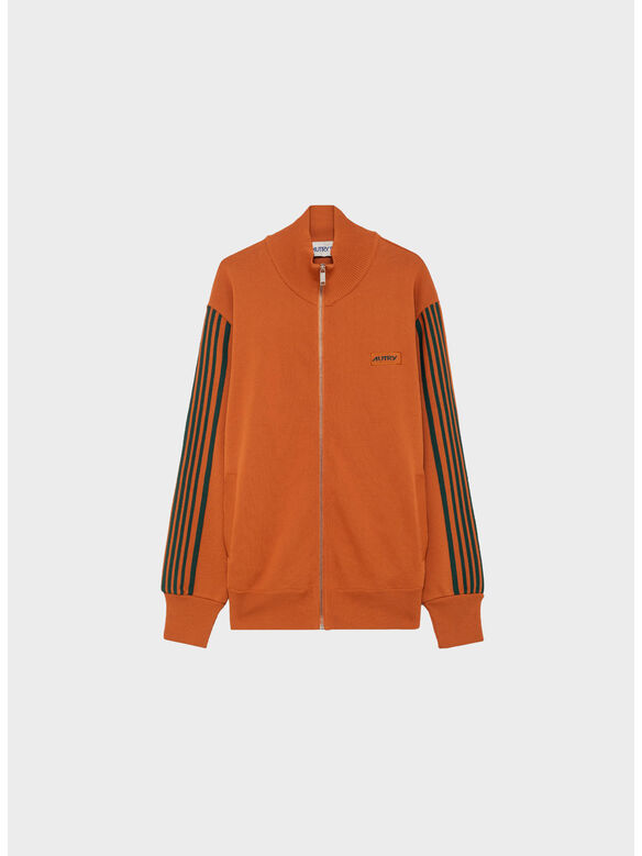 FELPA FULL ZIP 70'S CON LOGO RICAMATO, 24KO RUST, medium