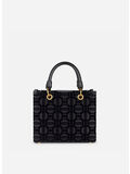 BORSA TOTE CON LOGO, 110 NERO, thumb