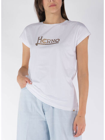 T-SHIRT CON LOGO IN STRASS, , small